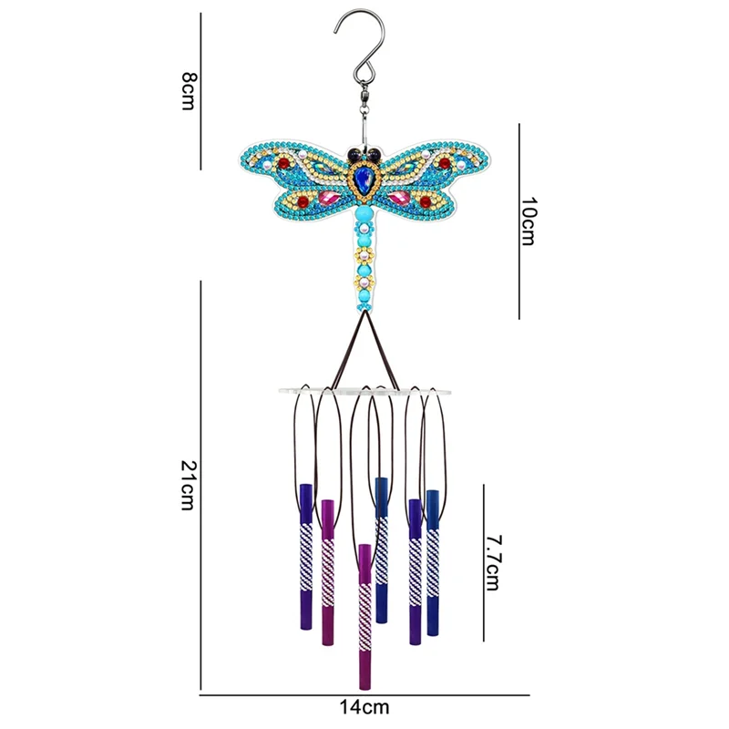 A59E-6 قطعة الماس الطلاء Suncatcher مزدوجة الوجهين ثلاثية الأبعاد الماس الطلاء الرياح الرنين الطلاء حسب عدد حلي معلقة للبالغين