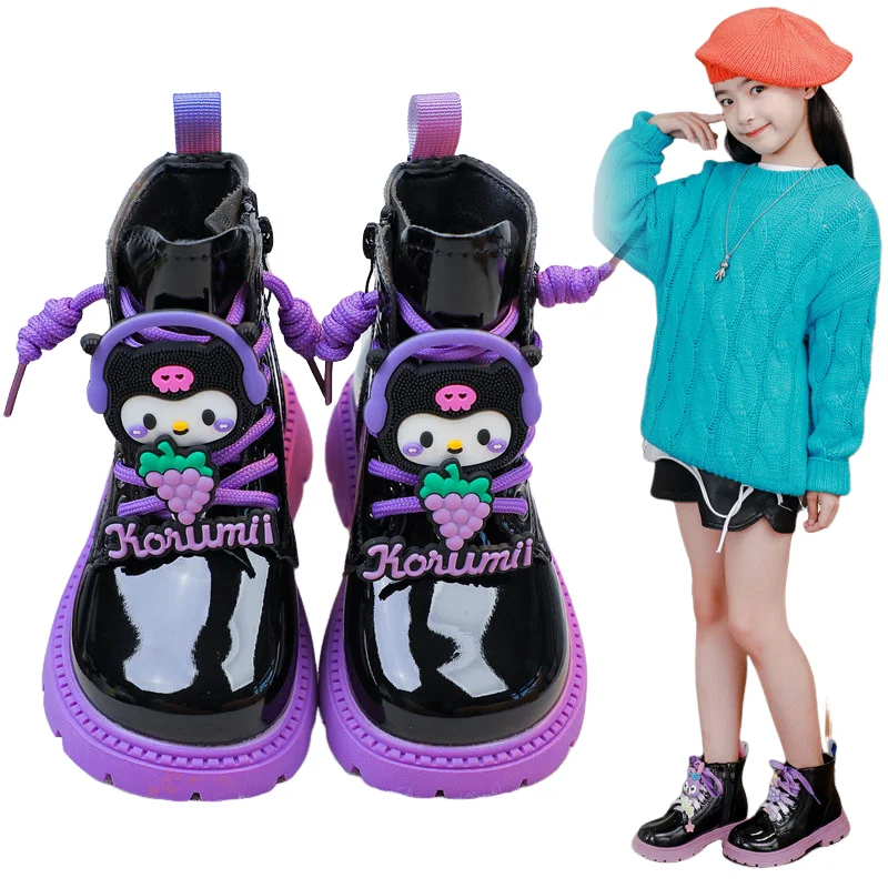 

Sanrio My Melody Kuromi Children's Shoes Fashion Boots Autumn and Winter Cartoon Be Non-Slip Cotton Boots Kawalii Shoe Girl Gift
