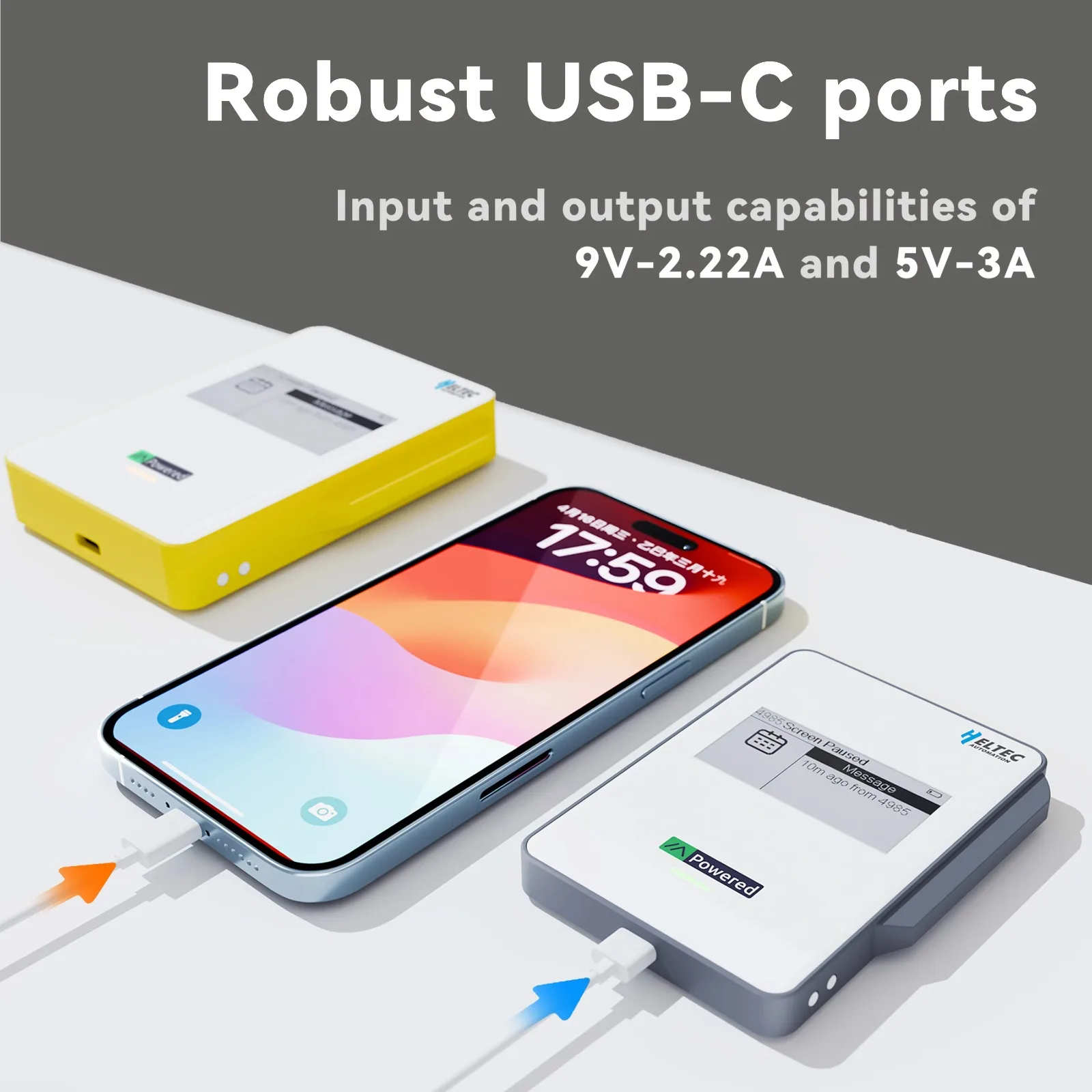 Heltec MeshPocket بنك الطاقة اللاسلكي المغناطيسي 5000/10000mAh 15W شحن سريع للهواتف الذكية