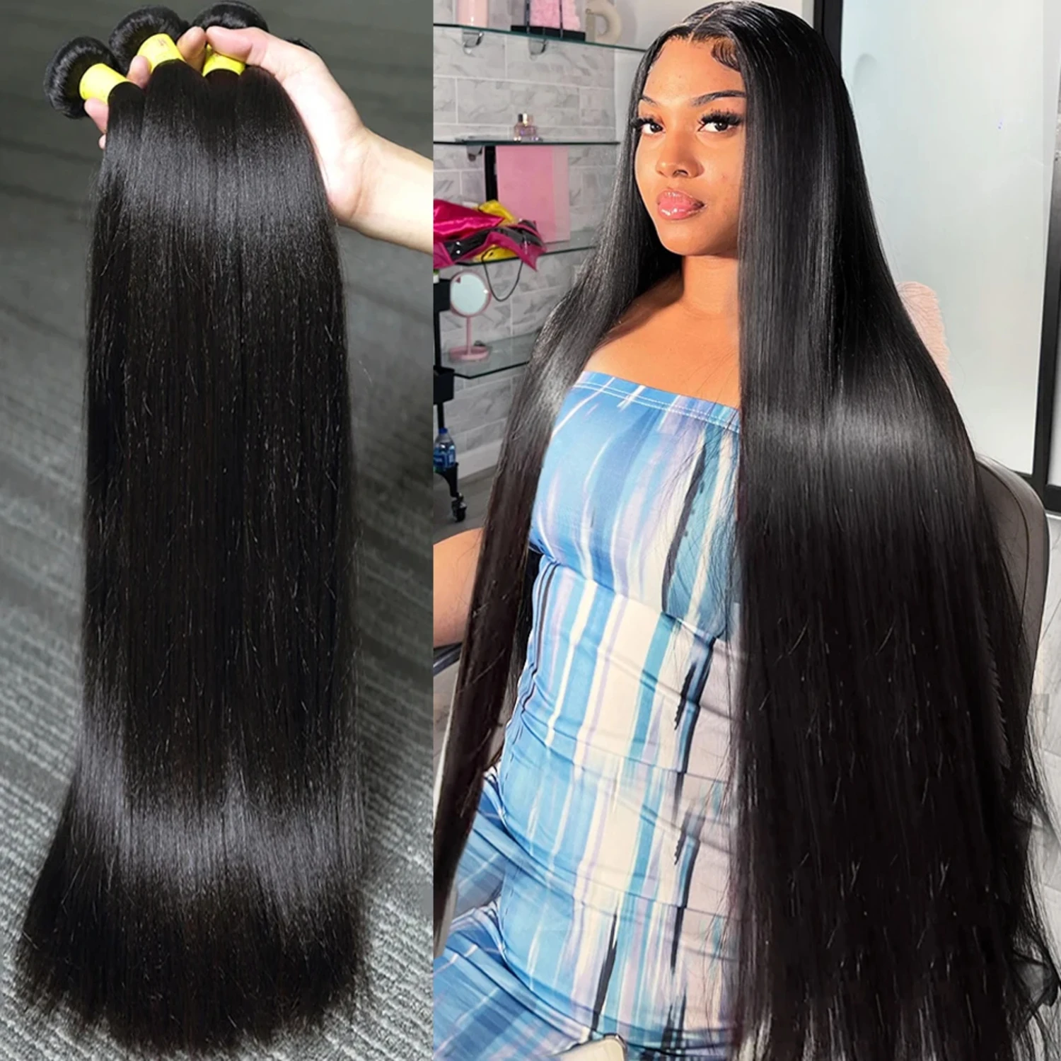 Brazilian Straight Human Hair Bundles Deal 100% Unprocessed Virgin Hair Extensions Promotion Cheap Weave 30 Inch Bundles Hair