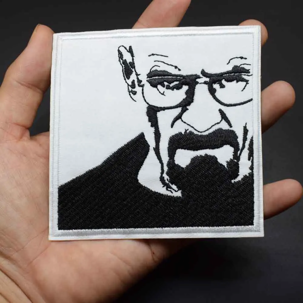 Big Size Walt White Iron On Heisenberg Breaking Bad Embroidered Clothes Patches For Clothing Stickers Garment Wholesale