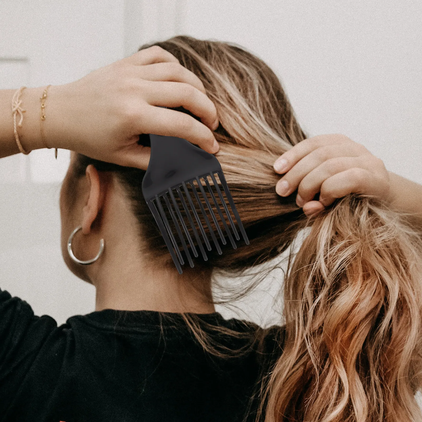 2Pcs Smooth Polished Wide Spaced Hair Comb Extra Gentle on Circulation Relieves Headache Hairdressing Rake Comb