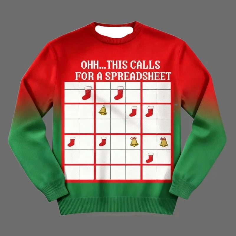 2026 Ohh هذه المكالمات لورقة الموزعة سترة عيد الميلاد القبيحة Excel عيد الميلاد هدية عيد الميلاد محلل البيانات عيد الميلاد البلوزات بلوزات #5