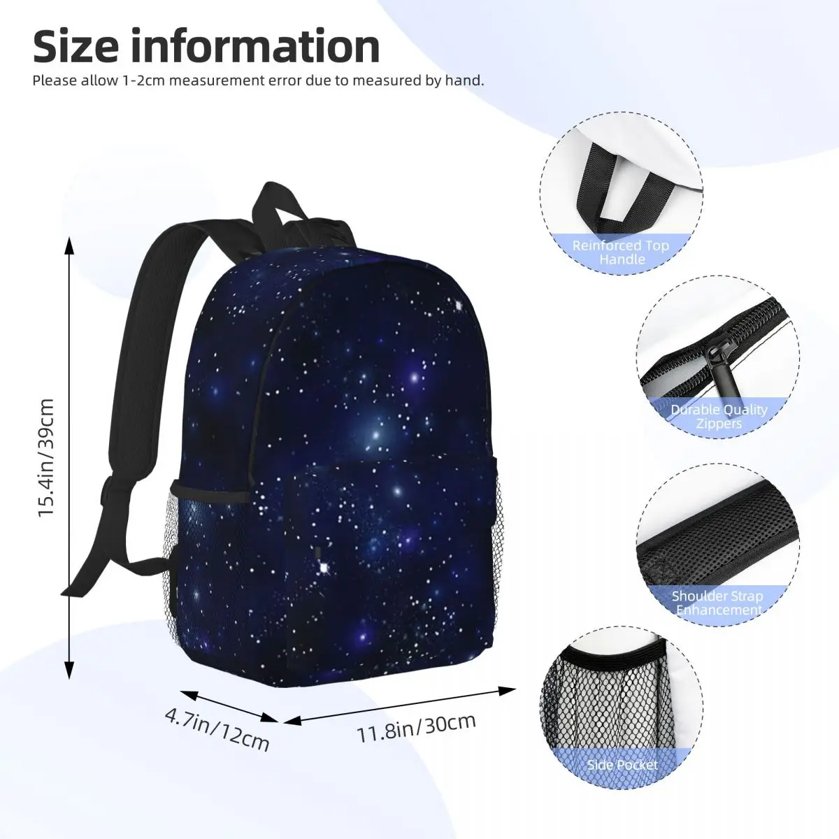 Constellation Star Clusters Galaxies Print Halloween Backpack Student Boys Girls BookBag Men Women School Bag Shoulder Bags