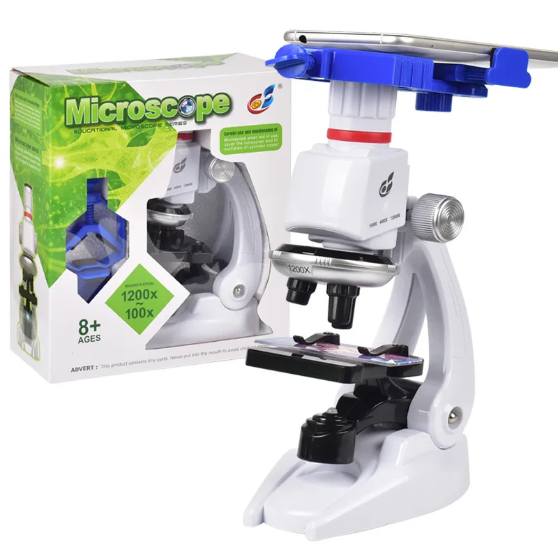 Children Microscope Biology Lab Led School Science Experiment Kit Education Scientific Toys Gifts for Kids Scientist