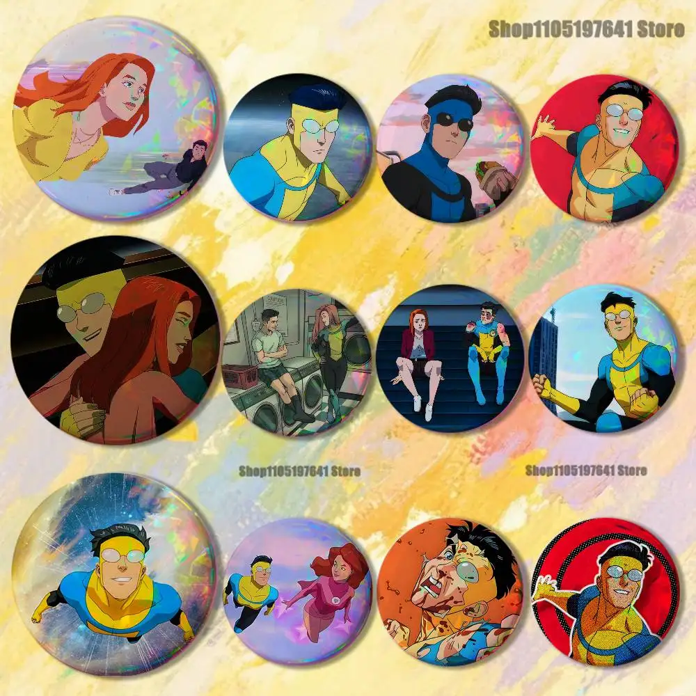 

Invincible M-Mark Atom_M Eve Badges Button Round Creative Pin Brooch Badge Bag Decor Accessories Fans Collect Friends Gifts