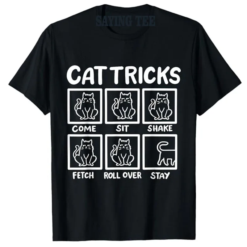 

Outstanding Gifts for Cat Owner Cats Tricks T-Shirt Kitty Lover Graphic Tee Humor Funny Short Sleeve Blouses Cute Kitten Outfits