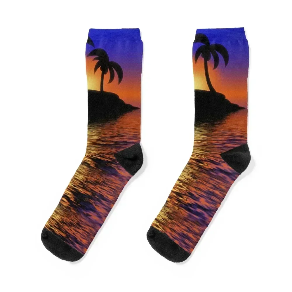 Palm Tree Sunset Socks man custom sports Thermal man winter Socks For Men Women's