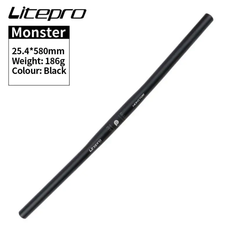 2024 جديد Litepro للطي دراجة دراجة كامل مستقيم المقود 25.4x540 580 مللي متر ألياف الكربون بار مقود أفقي