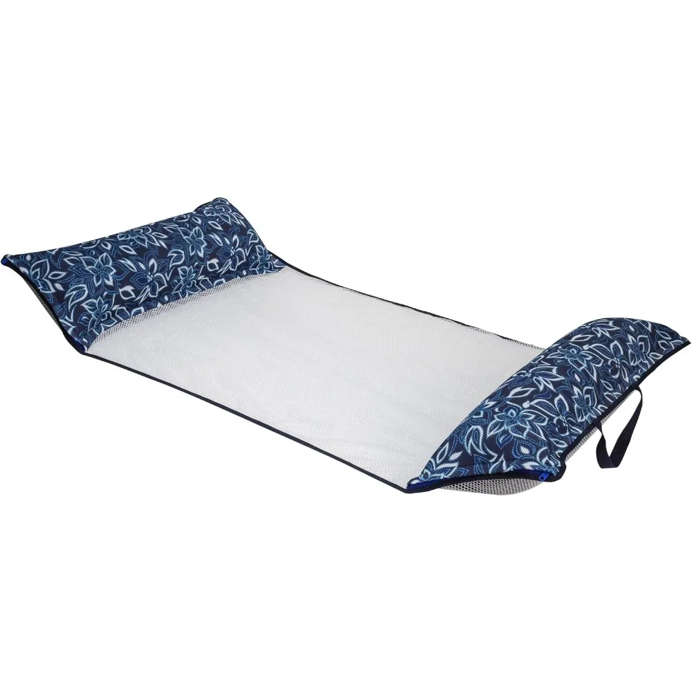 Flotador de piscina inflable extragrande y hamaca de agua, multiusos para adultos con material duradero, azul orquídea