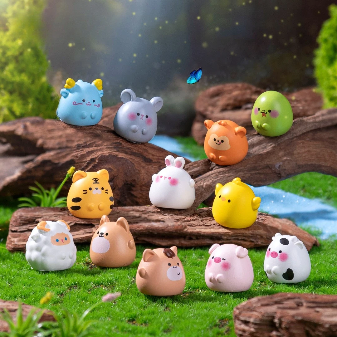 

12PC Chinese Zodiac Tiger Rabbit Dragon Horse Snake Mini Animal Figurine Miniature Fairy Garden Decor Small Ornament Accessories