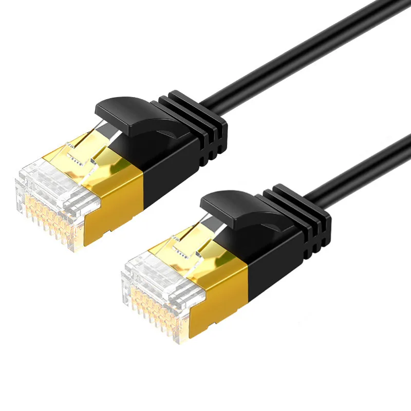 Kabel Ethernet kabel sieciowy RJ45 Cat7 przewód Lan UTP RJ45 kompatybilny z Cat6 Patch Cord 90 stopni kąt prosty 10Gbps 0.5m 1m