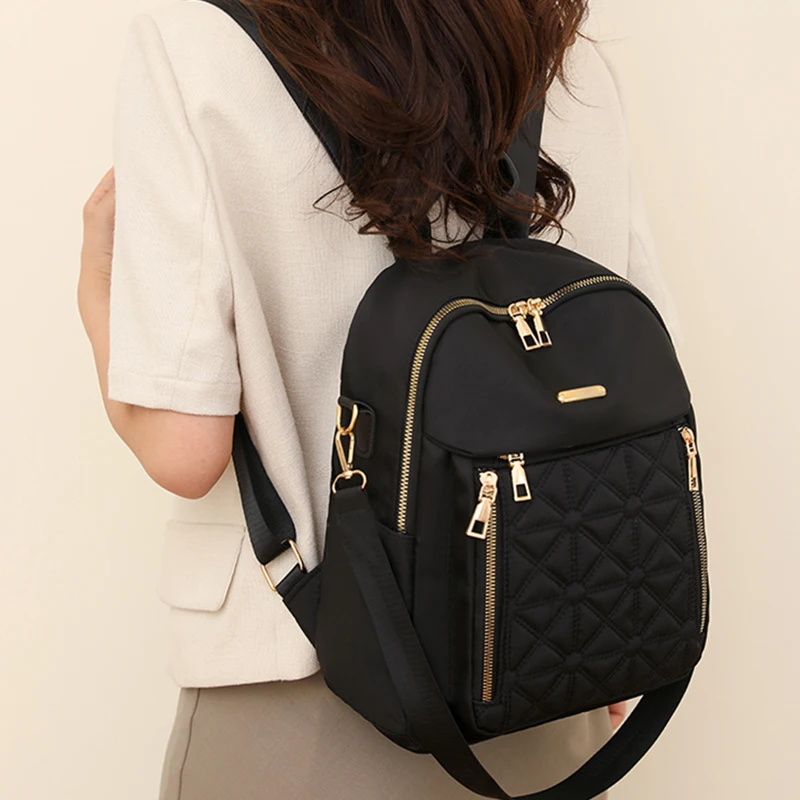 New fashion nylon fabric backpack women's backpack travel bag image 6