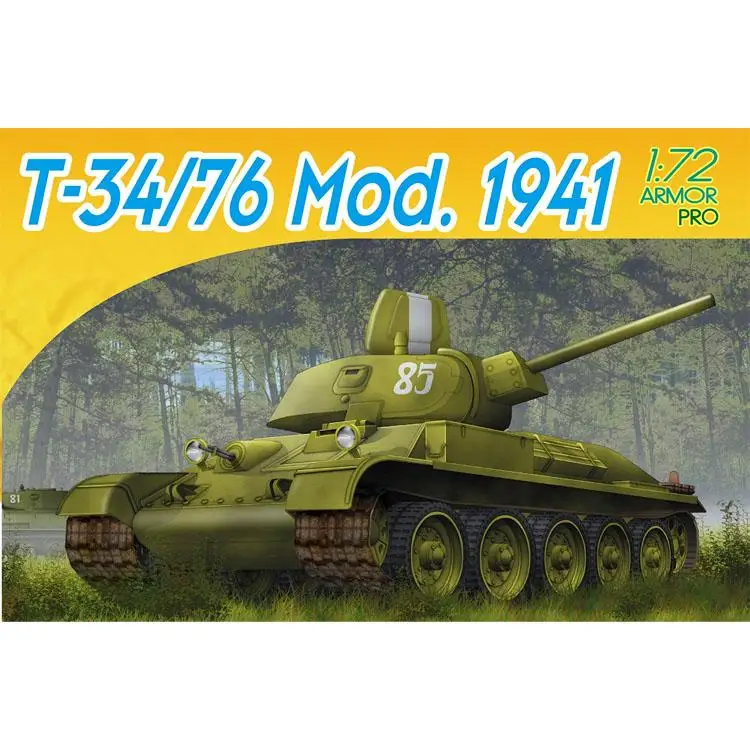 

DRAGON 7259 1/72 Scale WW.II Soviet T34/76 Mod.1941 Plastic Model Kit