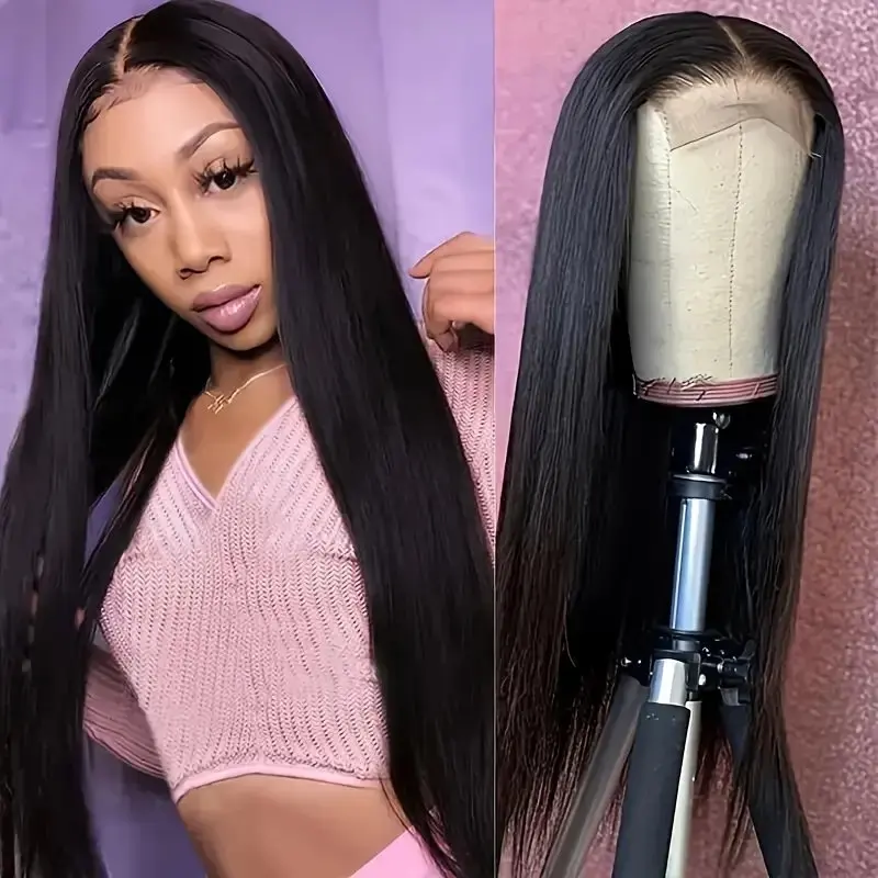 Rosabeauty 13x4 Straight Lace Front Wig Human Hair 180% Density For Women 40 Inch 13X6 Frontal  Glueless Ready to Wear Wigs