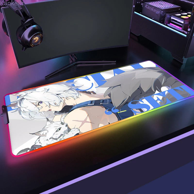 Zenless Zone Zero Ellen Joe Grace Howard Anime Figures Cartoon Keyboard Desk Mat RGB LED Backlight PC Gamer Large Mouse Pad Xxl