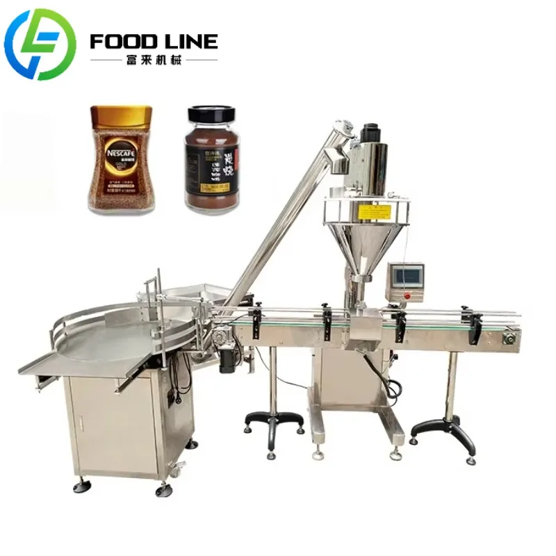 Fully Automatic Protein Chili Powder Cumin Powder Auger Feeding Powder Bottle Filling Machine