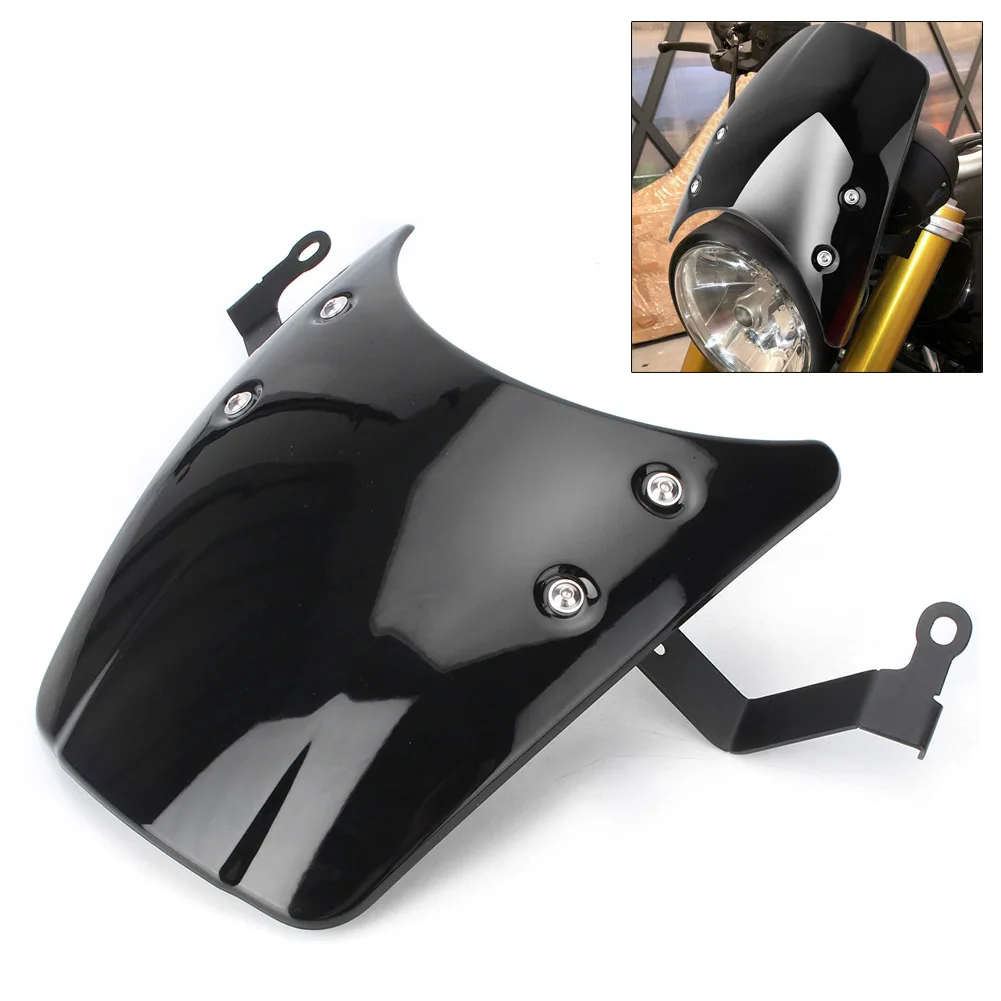 Black Motorcycle Windshield Windscreen Headlight Fairing For BMW R1200 R Nine T 2014 2015 2016 2017 R9T ABS Plastic