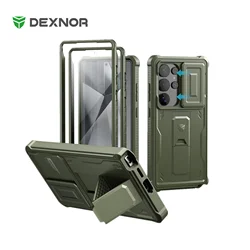 Dexnor For Samsung Galaxy S25/S25 Plus/S25 Ultra 2025Case Full Body Shockproof Camera Cover &Built-in Screen Protector Kickstand
