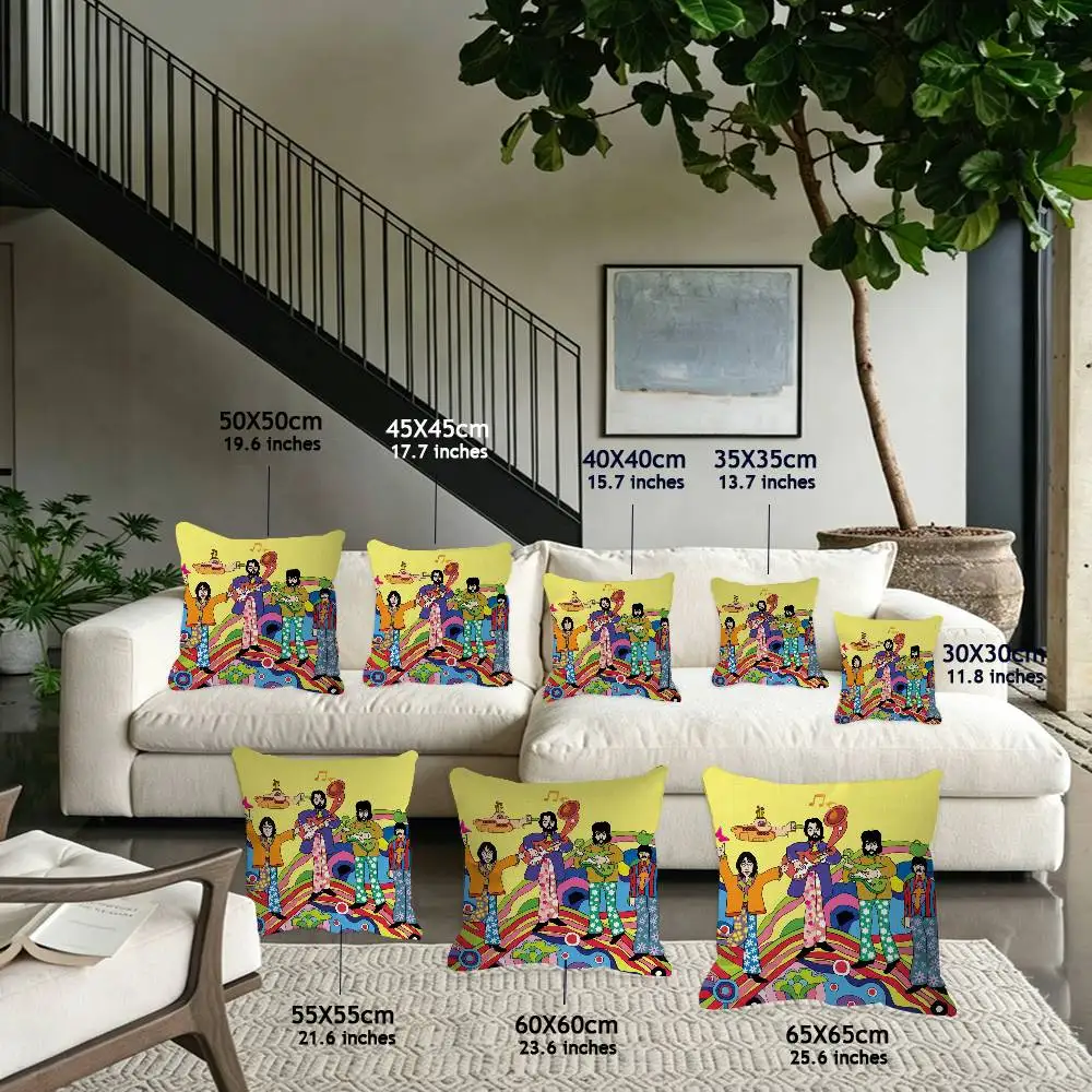 Classic Band The Beatles Cushion Cover Inches Farmhouse Decor Home Throw Pillow Covers For Couch Decorations