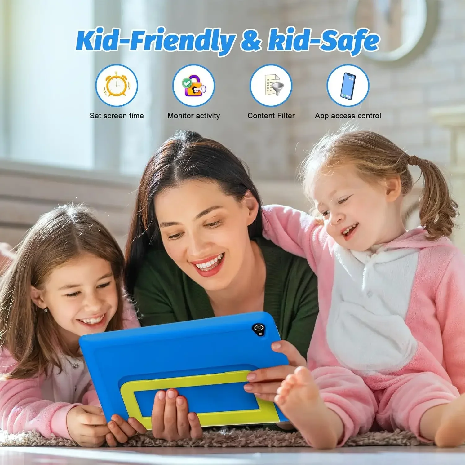 Uero kt1016 criança tablet 10.1 polegada android 14 octa núcleo 8gb ram 64gb rom 1tb expandir wifi bluetooth presente das crianças software