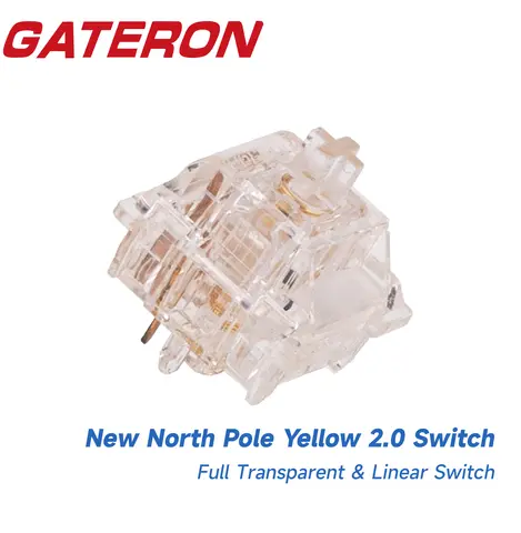 GATERON New North Pole 2.0 Yellow Switch Three Layer 5 Pin SMD RGB Linear DIY Mechanical Keyboard Pre Lubed