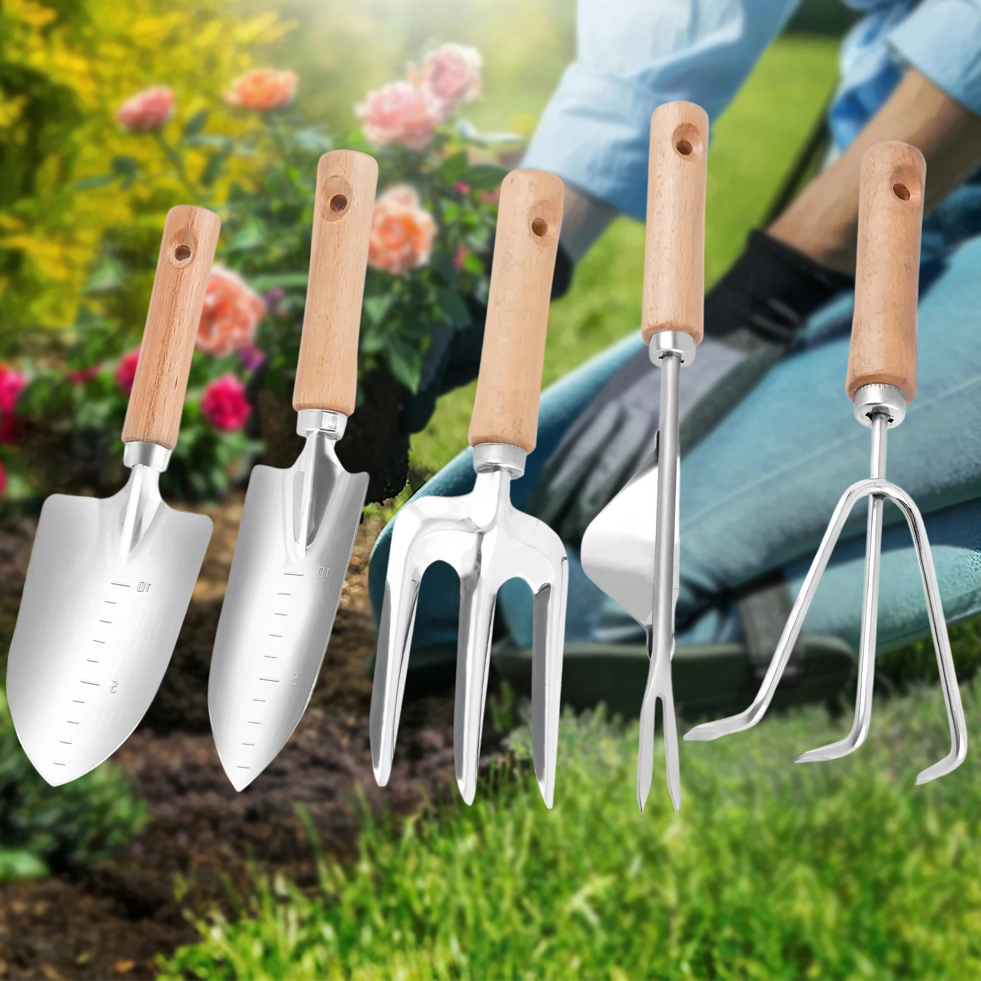 

1/5PCS, Garden Shovel Bonsai Tool Outdoor Shovel Planting Digging Soil Weeding Gardening Dig Vegetable Shovel Planting Tools