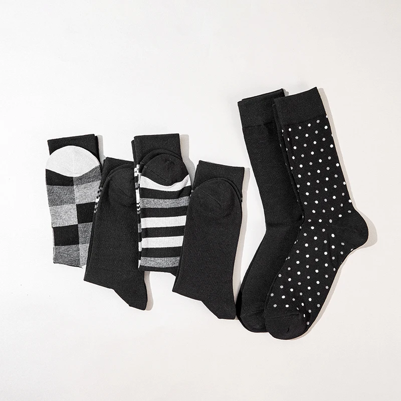 6 Pairs Cotton Men Business Socks High Quality Casual Soft Compression Spring Autumn Brand Black Plus Size Male\'s Dress Sock