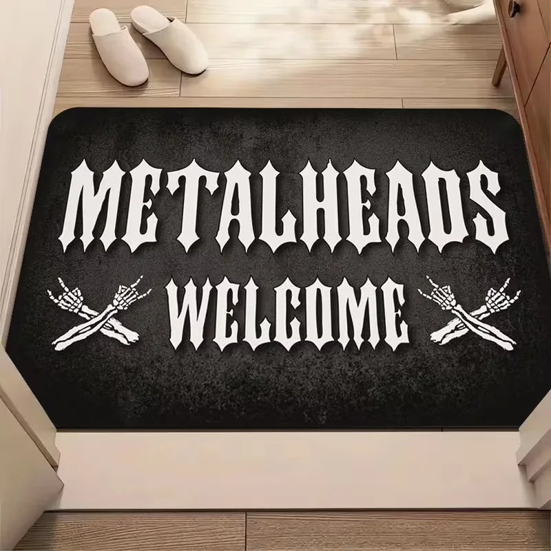 Skeleton Patterned Non Slip Bath Mat Machine Washable Suitable for Bathrooms Kitchens Showers Home Decor Carpets