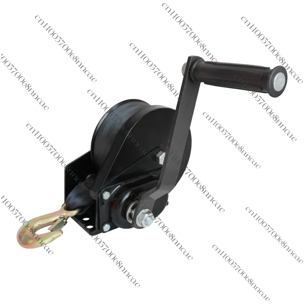 Heavy Duty Manual Ratchet Winch w/ Wire Rope or Polyester Strap, 800kg/1600kg Pull Capacity Hand Crank Winch for Trailer & Load