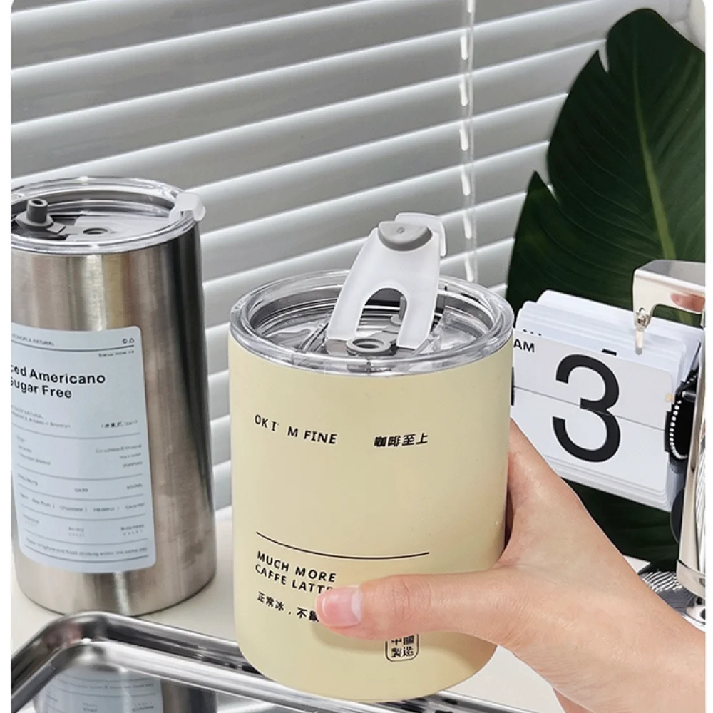 Stainless Steel Thermal Coffee Mug Vacuum Travel Tumbler Portable Cold Drink Cup For Car Office Outdoor Daily Use