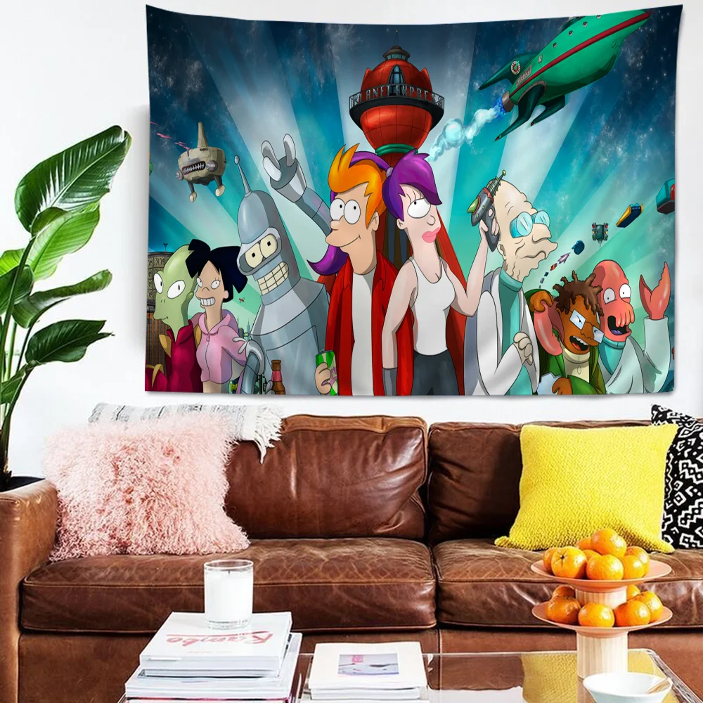 

F-FuturamaS Anime Tapestry For Living Room Home Dorm Decor Home Decor