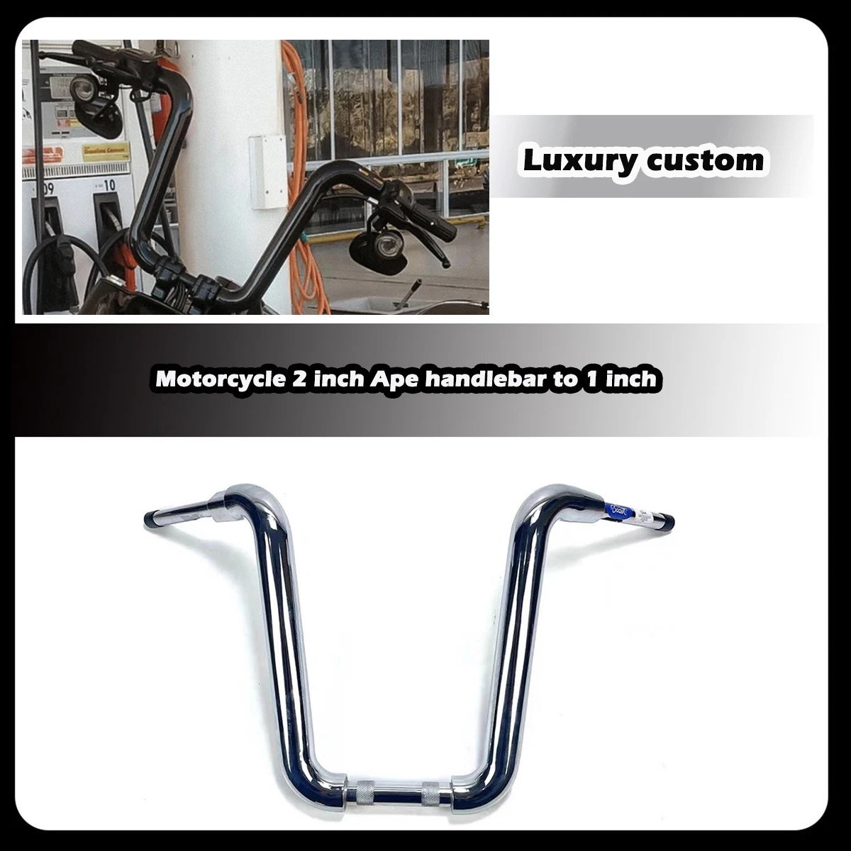 

ZDQ Motorcycle 2 inch Ape handlebar to 1 inch for Harley Road King Softtail Street Bob Low Rider Classic Deluxe Night ROD SPE