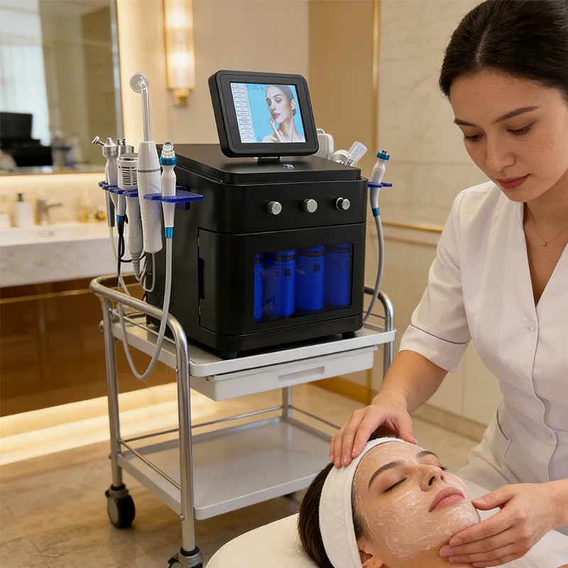 

Настольный аппарат для аквапилинга и кислородной терапии 14-в-1, алмазный дермабразионный аппарат для лица, косметологический аппарат для омоложения кожи