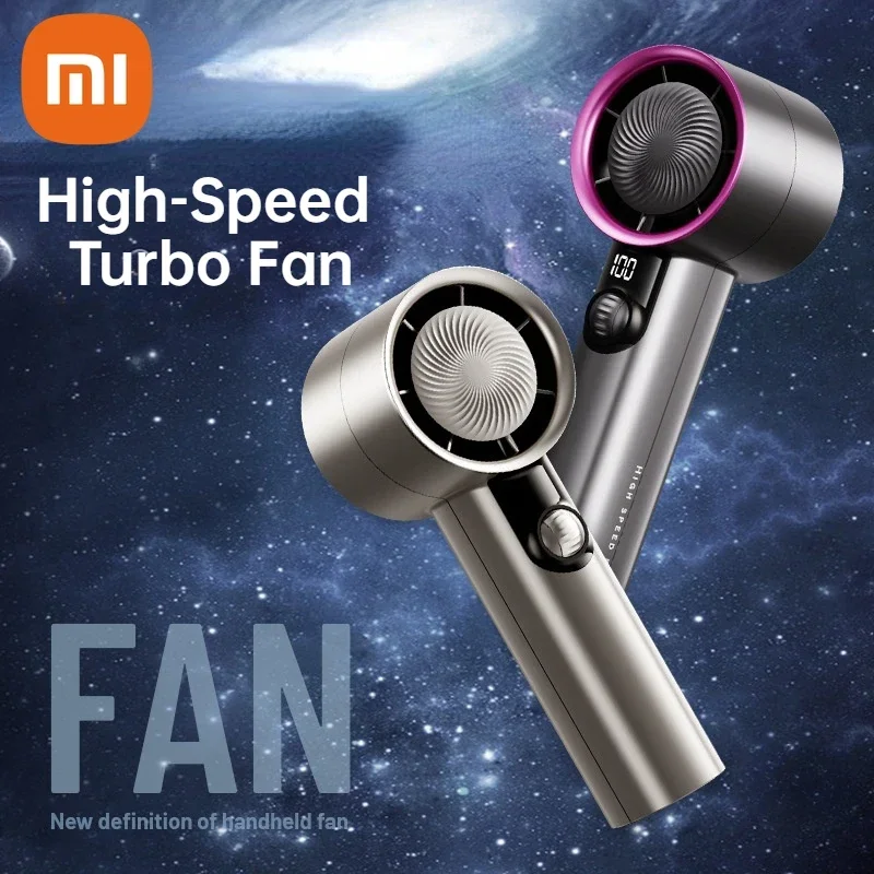 Xiaomi Mijia Portable Handheld Turbo Fan 100 Wind Speeds Adjustable Mini Cooling Fan Ultra-long Battery Life Electric Fan