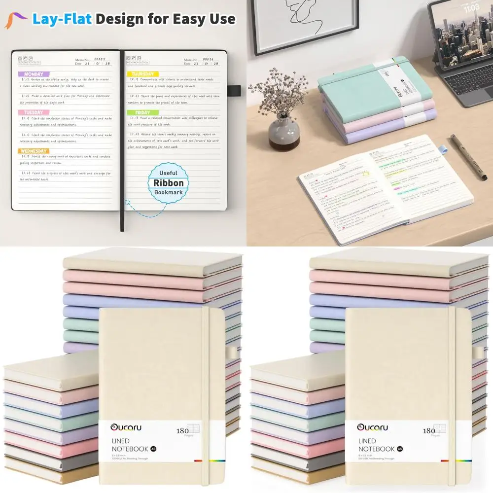 Блокноты формата А5 на 24 штуки, 180 страниц, бумага 100 GSM, компактные журналы для мужчин и женщин, идеально подходят для работы, школы и путешествий.