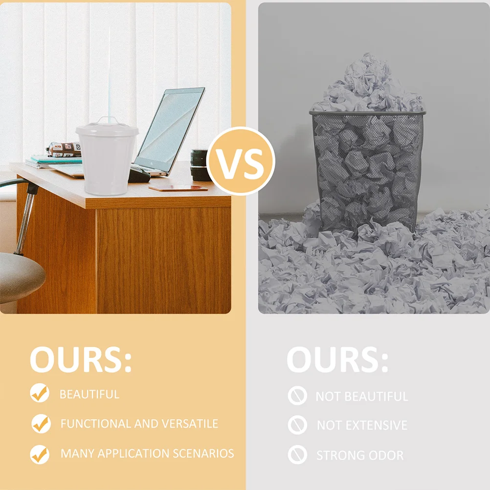 

2Pcs Mini Desktop Garbage Bin Classic Design Iron Waste Container Portable Household Storage Bin Trash Can Desktop Decor