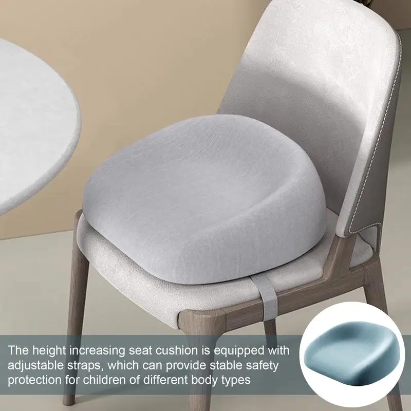 Chair Booster Seat Portable Increasing Cushion With Adjustable Straps And Non-Slip Bottom Detachable Cotton Booster Cushion