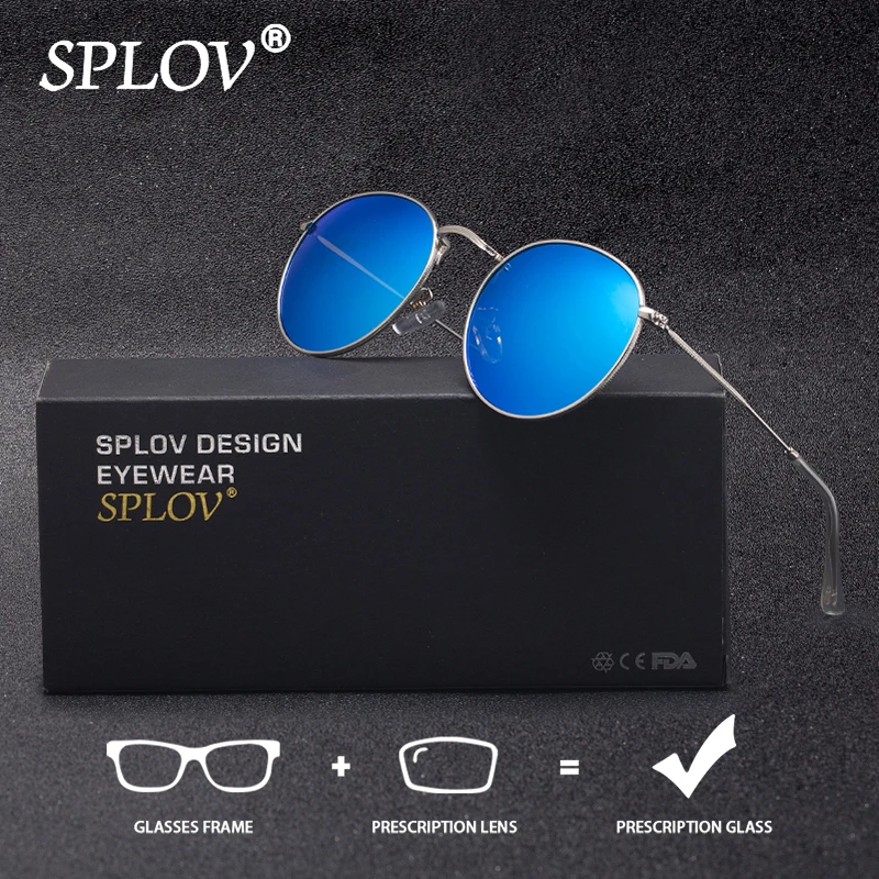 

SPLOV Fashion Prescription Sunglasses Retro Metal Frame Design Customized Myopia/Farsightedness/Progressive Optical Sunglasses