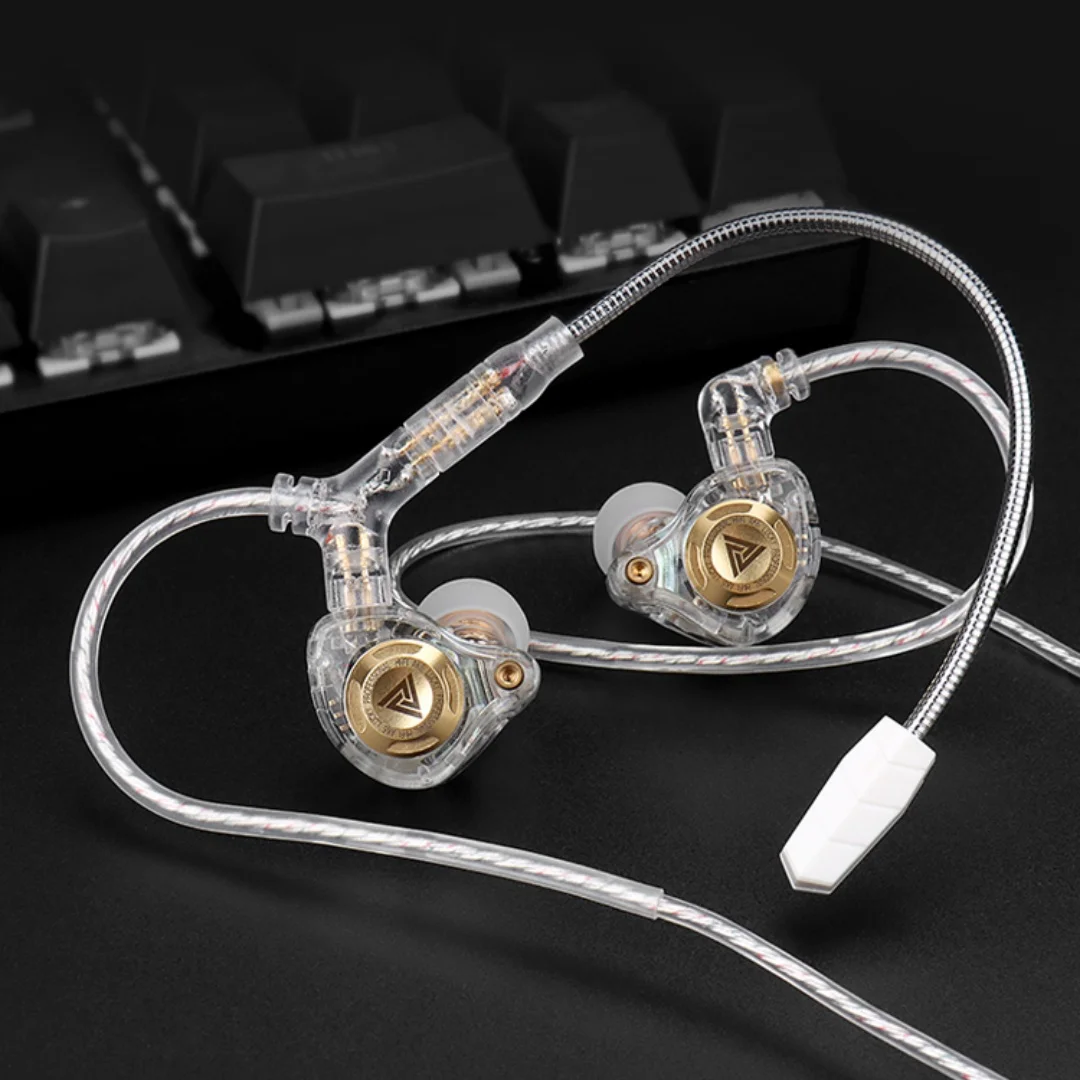 QKZ Q7-MAX Oxygen-Free Copper with Silver-Plated Upgrade Cable and Microphone Born for  Gaming