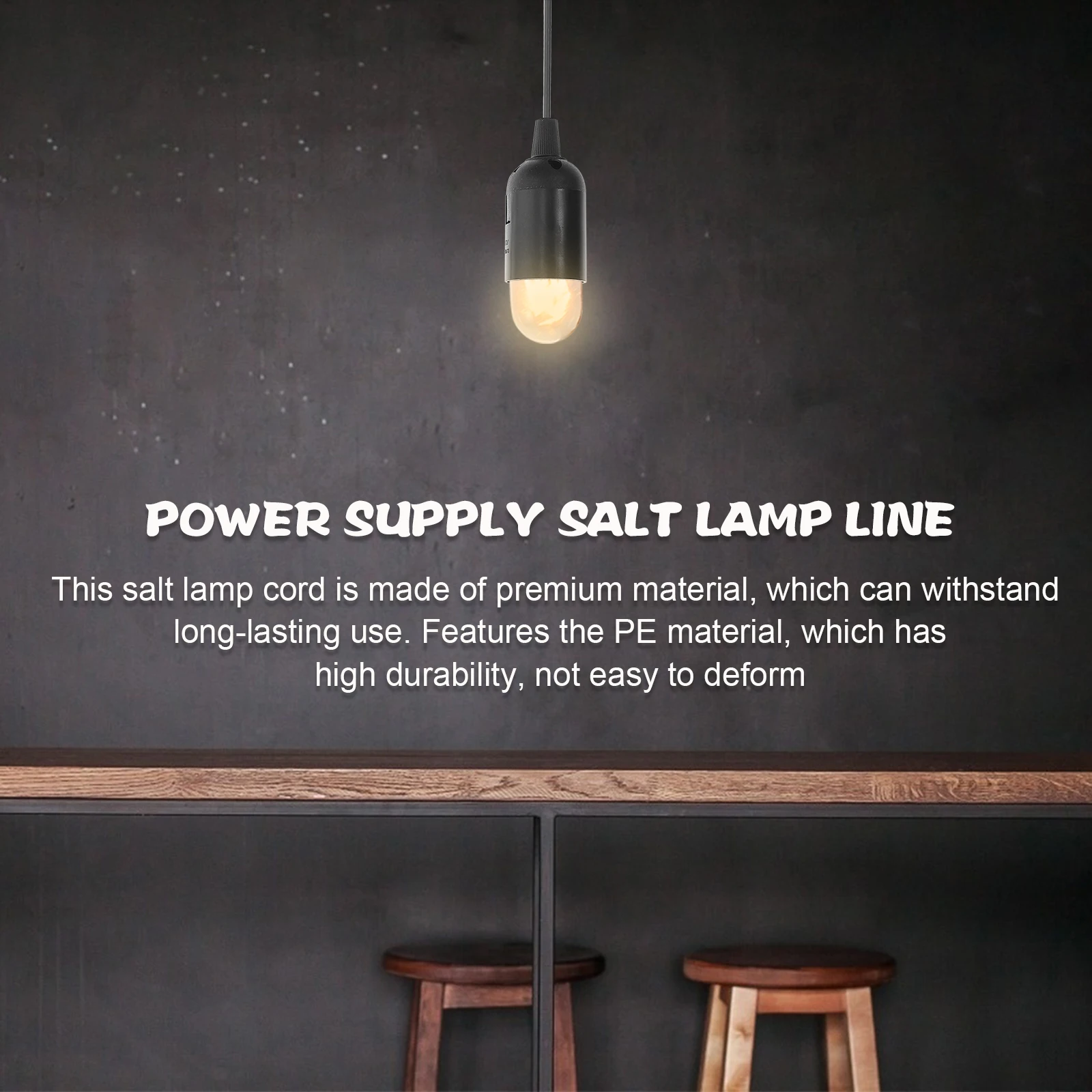 

Sturdy PVC Chandelier Light Bulb Accessories Flame Retardant Heat Resistant Lamp with Switch Pendant Lamp Socket Plug In Hanging