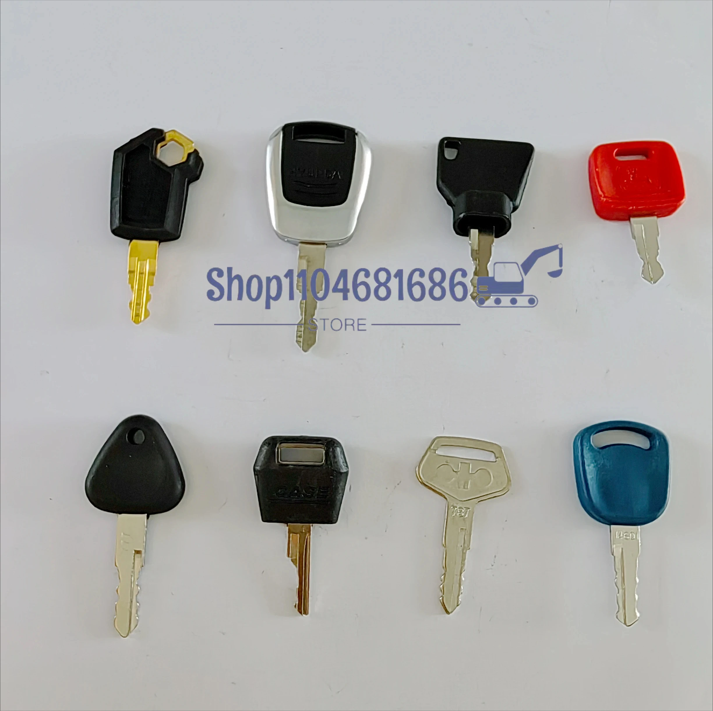 

8 PCS Heavy Equipment Construction Ignition Key Set Fit for John Deere Komatsu Case Newhollad Hyundai Volvo