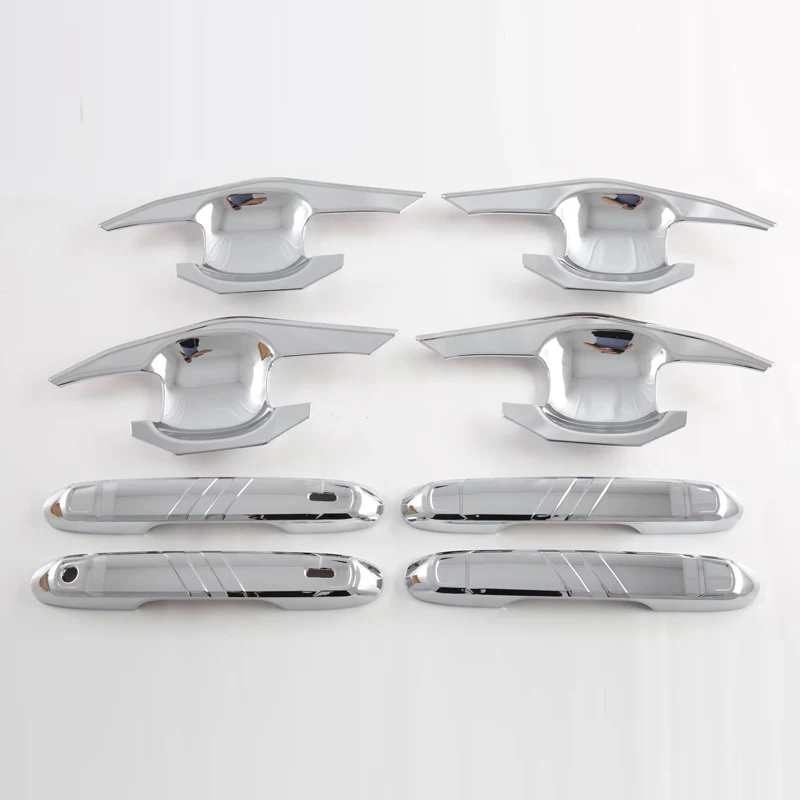 

Door Handle Bowl Cover Trim For Toyota Land Cruiser Prado J250 2024-2025 Chrome Black Carbon Fiber Look Car Styling Accessories