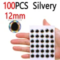 100pcs Slivery 12mm