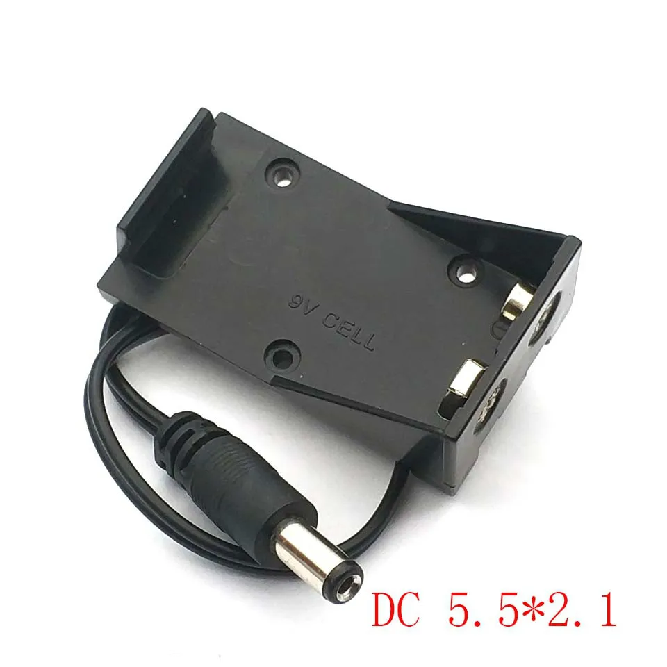 Новый корпус держателя батареи 9 В, провод с вилкой 5,5*2,1 мм