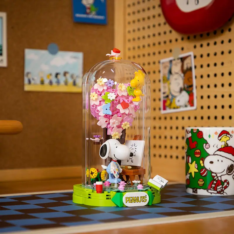 Bouwsteen Snoopy Co-branded Scene Style Series Educatief stapelspeelgoed Decoratie Cadeau