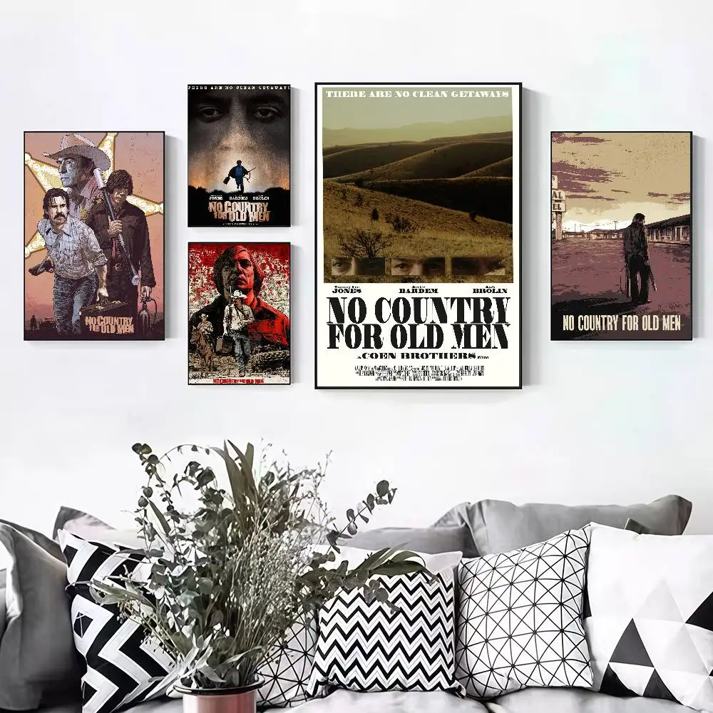 Movie No C-Country For O-Old Men Peelable Self-adhesive Poster Stickers Are Suitable For Frameless Wall Decoration In A Room