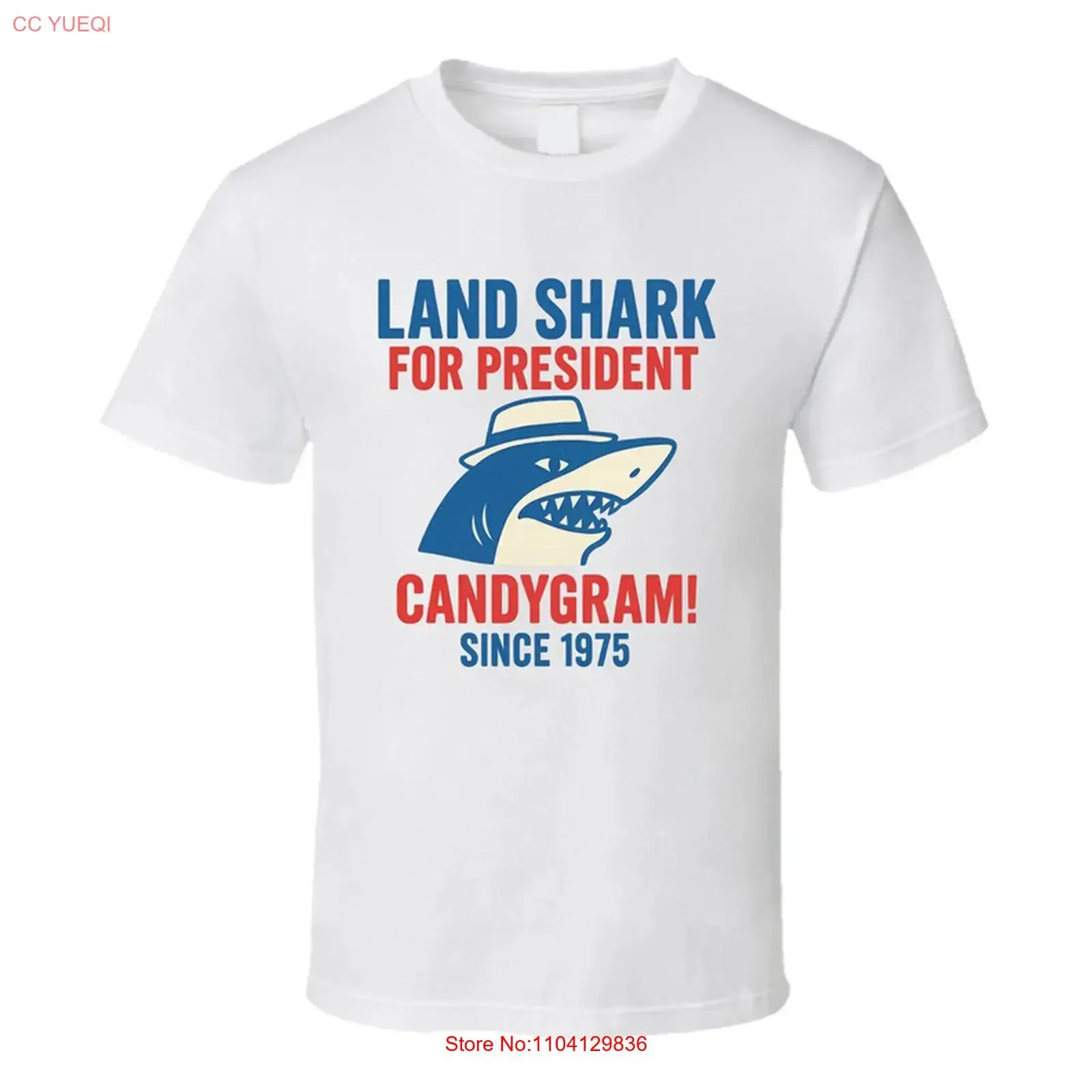 Land Shark For President Candygram Since 1975 Snl Tv Retro Look Fan T Shirt vintage Washed Versatile streetwear