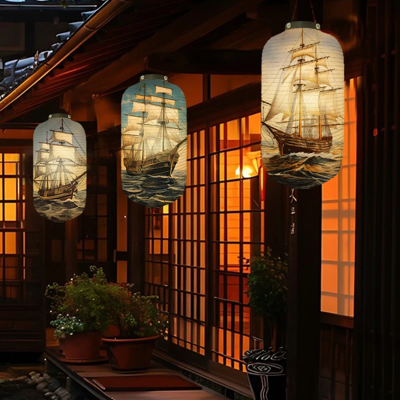 

NEW Mediterranean Sailboat Japanese Style Lanterns Hanging Coastal Ocean Beach Decoration Home Hotel Izakaya Restaurant Decor