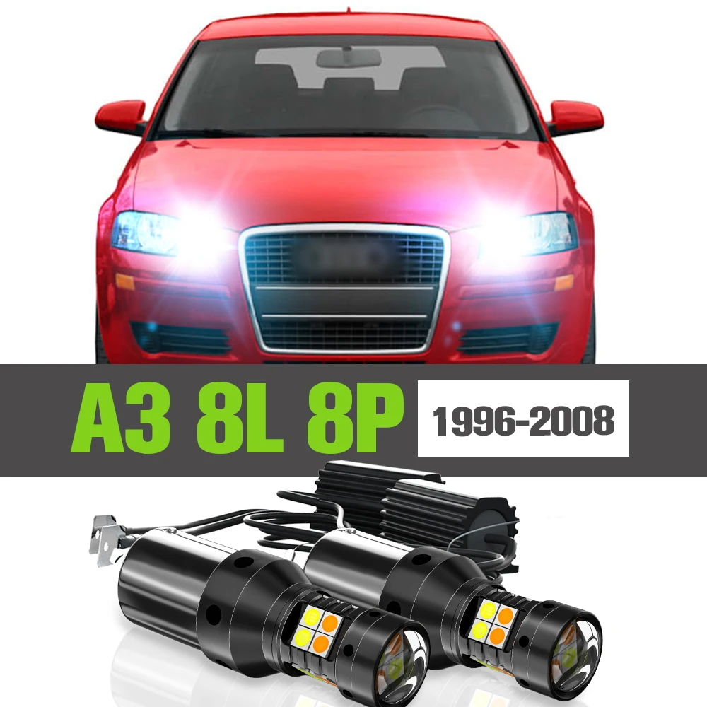 

2x LED Dual Mode Turn Signal+Daytime Running Light DRL Accessories Lamp For Audi A3 8L 8P 1996-2008 2003 2004 2005 2006 2007